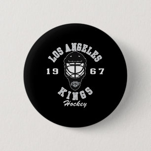 Los Angeles Kings Hockeymaske Dark Heather Lizenzi Button
