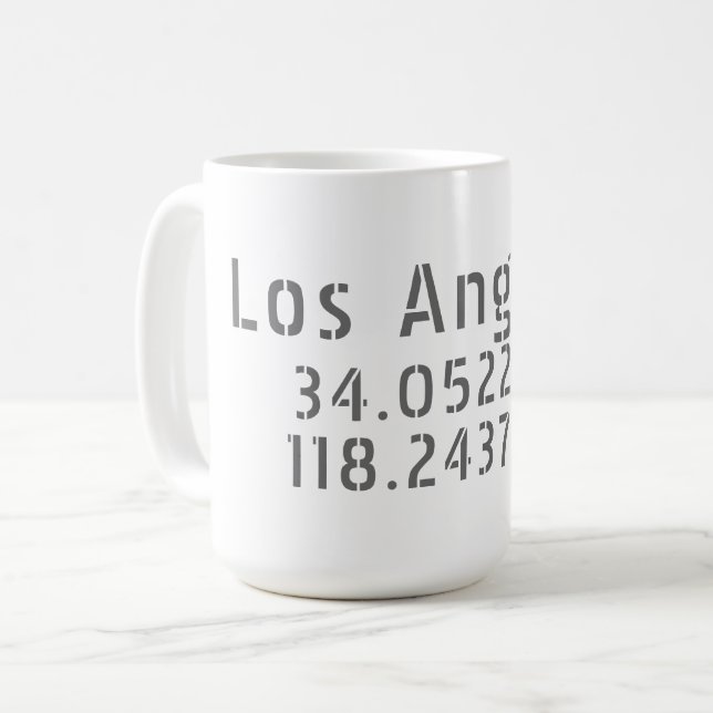 Los Angeles Koordinaten Kaffeetasse (Vorderseite Links)
