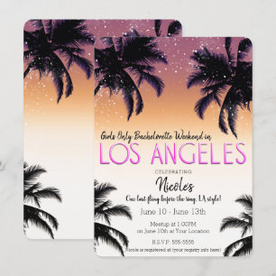 Los Angeles L.A. Mädchen-Wochenende Junggesellinne Einladung