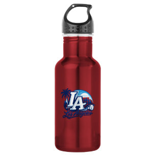 Los Angeles LA Blau-Weißes Stadtlogo Edelstahlflasche