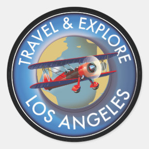 Los Angeles Logo für Reisen Runder Aufkleber