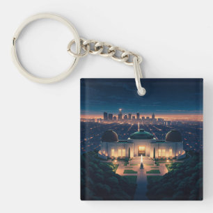 Los Angeles Nachtpostkarte Schlüsselanhänger