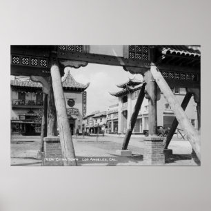 Los Angeles, neue Chinatown Straßen-Szene CAs Poster