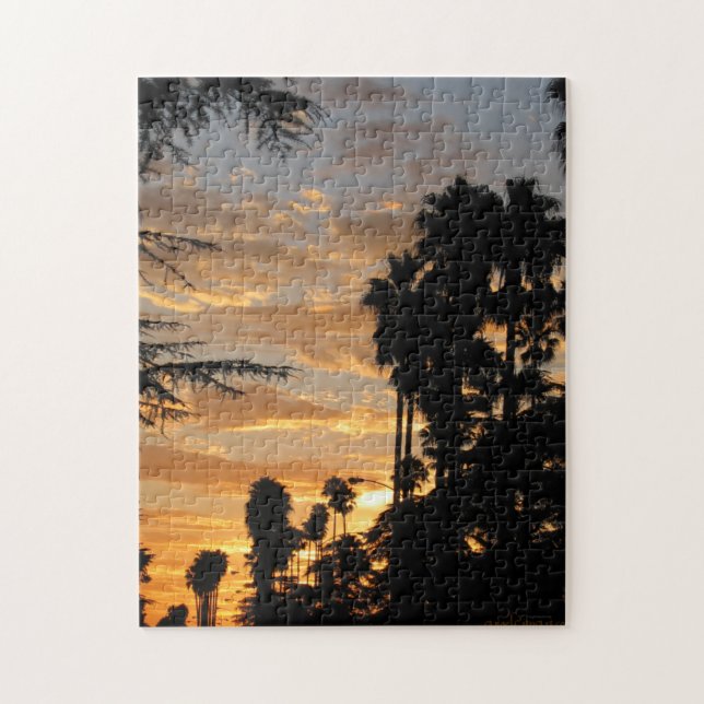Los Angeles Palm Tree Sunset Puzzle (Vertikal)