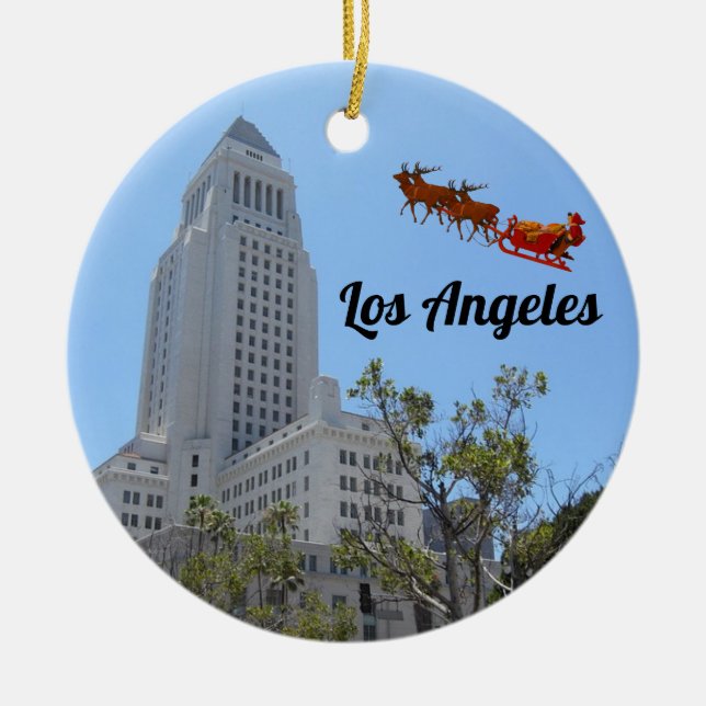 Los Angeles Panorama Keramik Ornament (Vorne)