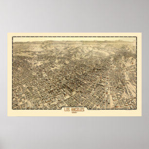 Los Angeles, panoramische Karte CAs - 1909 Poster