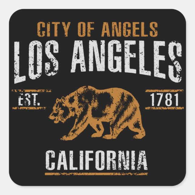 Los Angeles Quadratischer Aufkleber (Vorderseite)