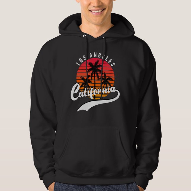 Los Angeles Retro Black Hoodie (Vorderseite)