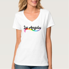 Los Angeles Retro-Regenbogen-Schriftzug Geburtstag T-Shirt