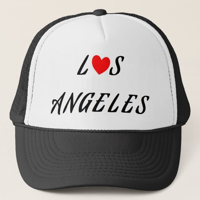 Los Angeles Rotes Herz Truckerkappe (Vorderseite)