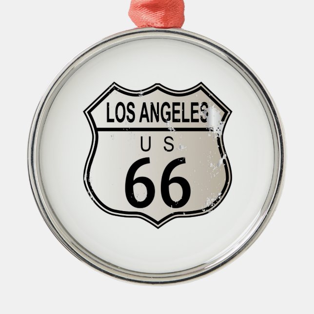 Los Angeles Route 66 Zeichen Ornament Aus Metall (Vorne)
