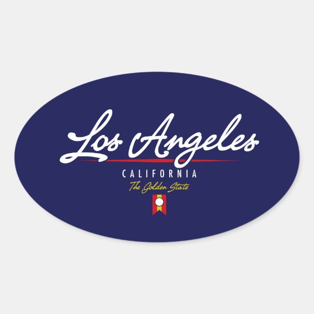 Los Angeles Script Ovaler Aufkleber (Vorderseite)