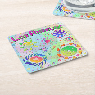 Los Angeles Seven Suns & Energy Achterbahn Rechteckiger Pappuntersetzer