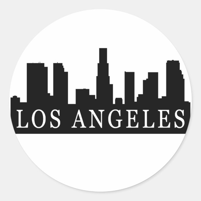 Los Angeles Skyline Runder Aufkleber (Vorderseite)