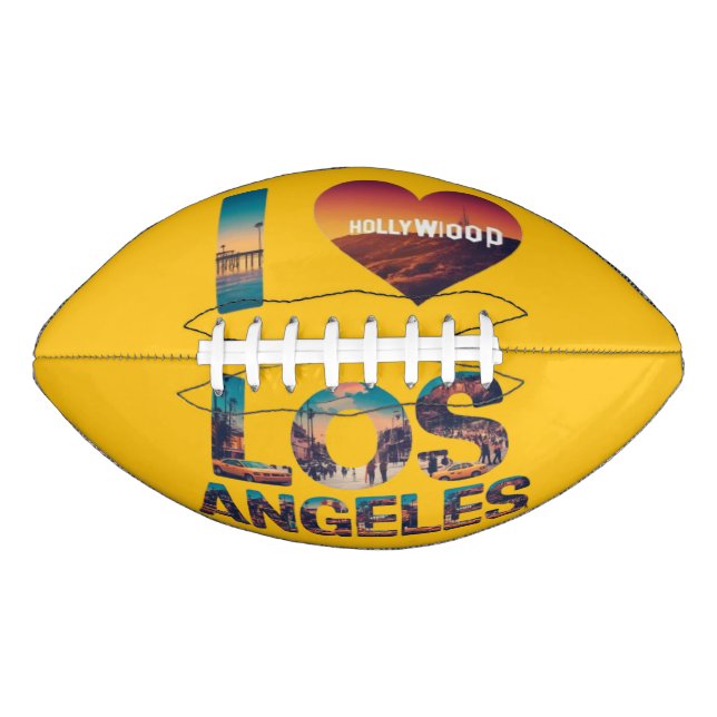 Los Angeles Skyline Sunset & Hollywood Typografie Football (Vorderseite)