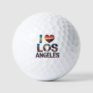 Los Angeles Skyline Sunset & Hollywood Typografie Golfball