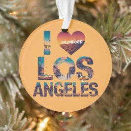 Los Angeles Skyline Sunset & Hollywood Typografie Ornament