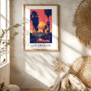 Los Angeles Sonnenuntergang Skyline Poster