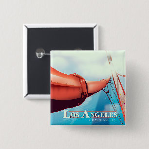 Los Angeles "Stadt der Engel" Urlaubsposter. Button