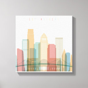 Los Angeles, Stadt-Skyline Kaliforniens   Leinwanddruck