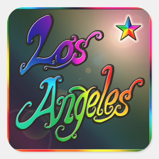 "Los Angeles Star 1"-Aufkleber Quadratischer Aufkleber (Vorderseite)