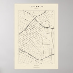 Los Angeles Straßenkarte Poster