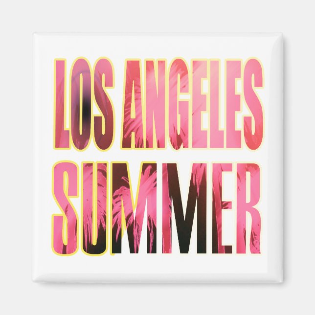 "Los Angeles Summer Letter Red" Magnet (Devant)