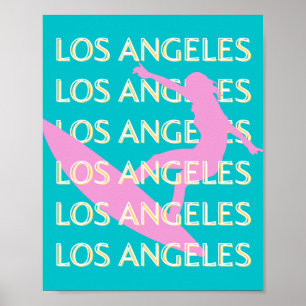Los Angeles Travel Art, Kalifornien, Surfliebhaber Poster