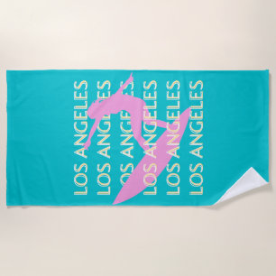 Los Angeles Travel Art, Kalifornien, Surfliebhaber Strandtuch