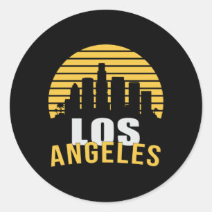 Los Angeles USA City Cityscape Skyline Funny Gift Runder Aufkleber