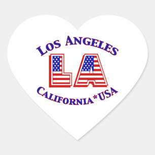 Los Angeles USA Patriotic Logo Heftsticker Herz-Aufkleber