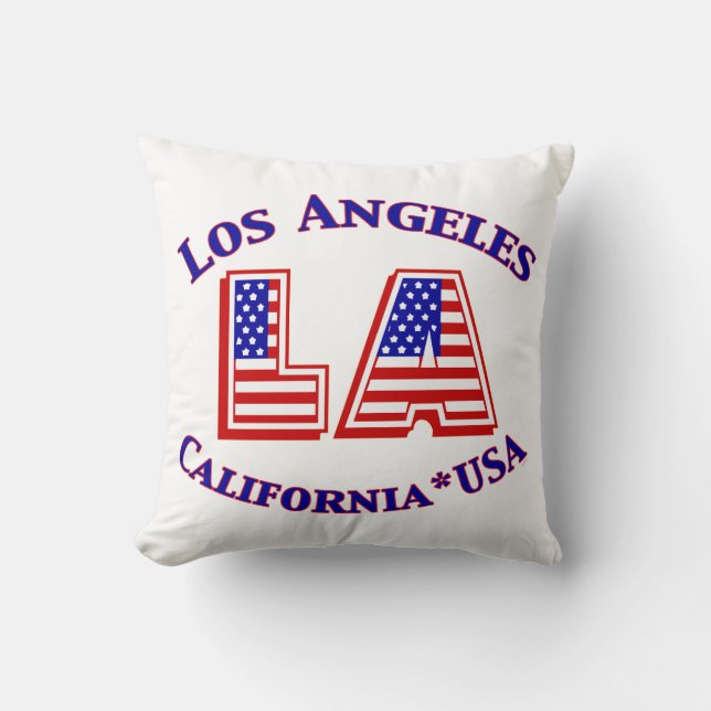 Los Angeles USA Patriotic Pillow Kissen (Vorderseite)