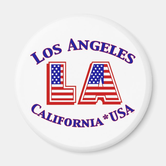 Los Angeles USA Patriotisches Logo Magnet (Vorne)
