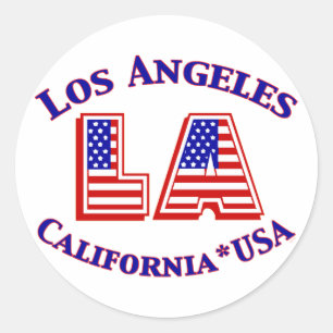 Los Angeles USA Patriotisches Logo Runder Aufkleber