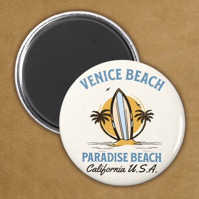 Los Angeles Venice Beach – Coastal Travel Art Magnet (Von Creator hochgeladen)