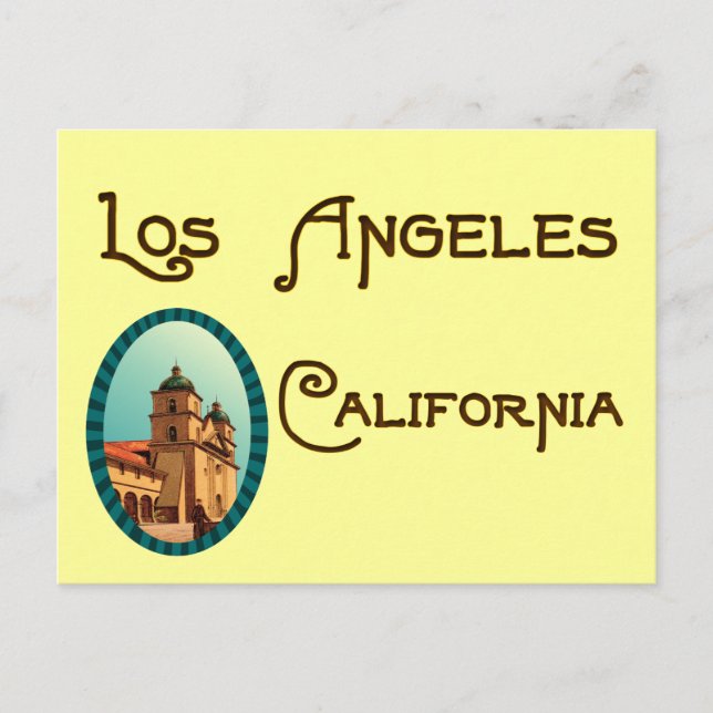 Los Angeles Vintage Mission Postcard Postkarte (Vorderseite)