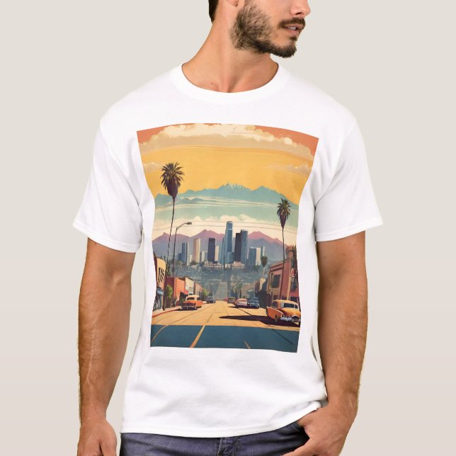 Los Angeles Vintage Poster T-Shirt (Vorderseite)