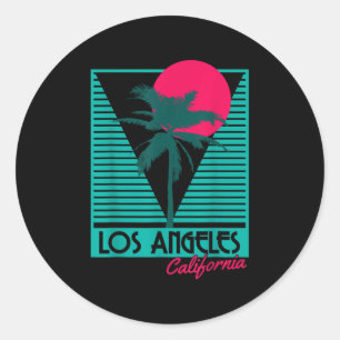 Los Angeles Vintage Retro La California Beach Souv Runder Aufkleber