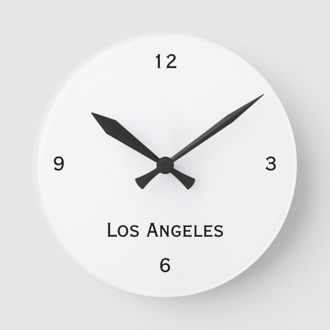 Los Angeles Wall Clock Runde Wanduhr (Vorderseite)
