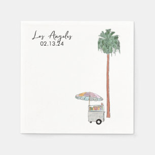 Los Angeles Wasserfarbe Serviette