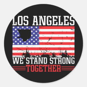 Los Angeles Wir stehen fest Runder Aufkleber