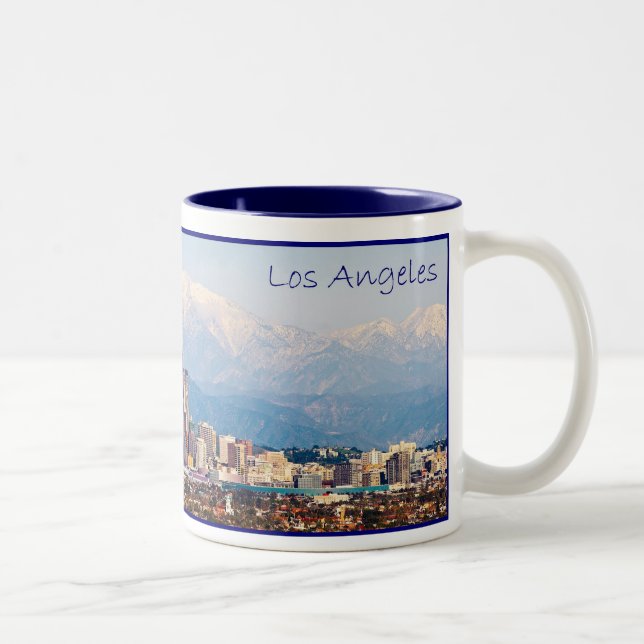 Los- Angelespanorama-Kaffee-Tasse Zweifarbige Tasse (Rechts)
