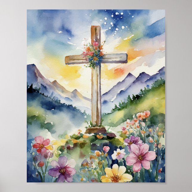 Los, erzähle es auf dem Berg, Christliche Wasserfa Poster (Vorne)