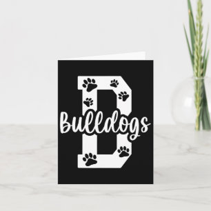 Los geht's Bulldogs Pawprint Schulmaskottchen Spir Karte