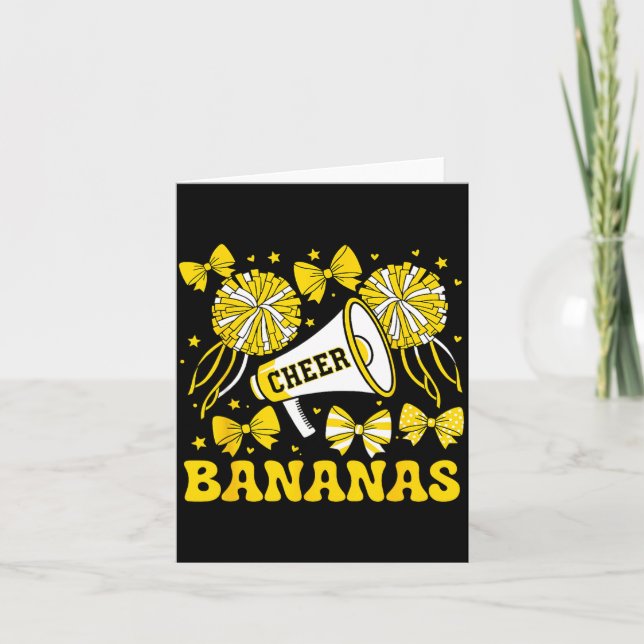 Los geht's Cheer Bananas Schule Srts Fan Team Srit Karte (Vorderseite)
