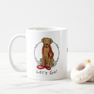 Los geht's! Chesapeake Bay Retriever spazieren füh Kaffeetasse