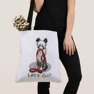 Los geht's! Chinesischer Crested Hund (hl blk wh 1 Tasche