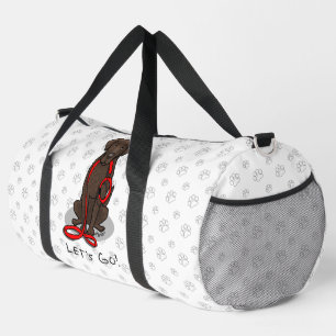 Los geht's! Curly-Coated Retriever Hund (liver) Duffle Bag