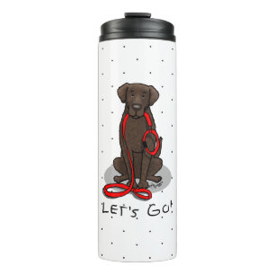 Los geht's! Curly-Coated Retriever Hund (liver) Thermosbecher