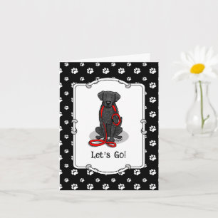 Los geht's! Curly-Coated Retriever Hund (schwarz)  Karte